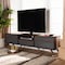 Baxton Studio Naoki Grey and Walnut Wood TV Stand with Drop-Down Compartments 168-10928 - alternate 5